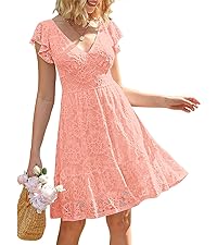 v neck lace dress