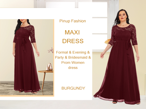 Burgundy bridesmaid formal dress