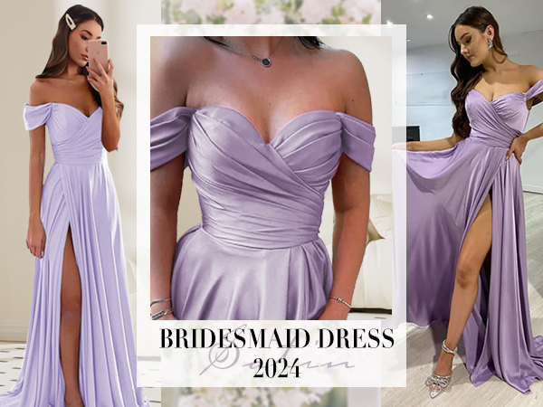 off the shoulder bridesmaid dress