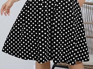 swing aline black dot dresses for women 