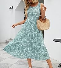 Summer tank dresses for women with tiered hem