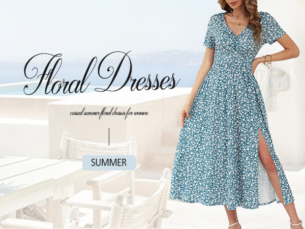 summer floral dresses for women with pockets