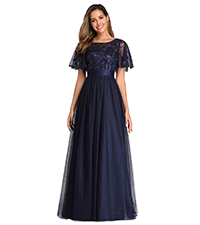 Ever-Pretty Women''s A-Line Empire Waist Embroidery Evening Prom Dress