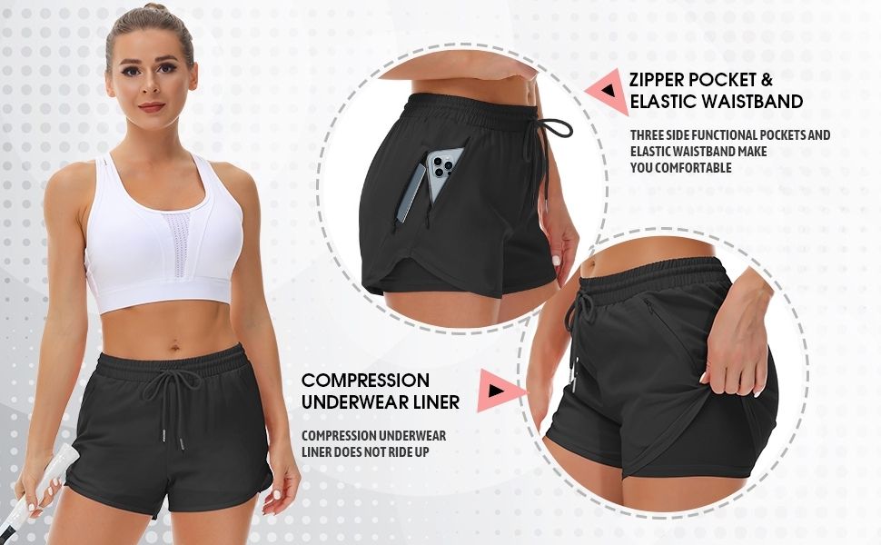 black running shorts for women