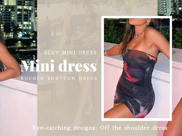 Women''s Sexy Tube Sleeveless Bodycon Cocktail Party Mini Dress