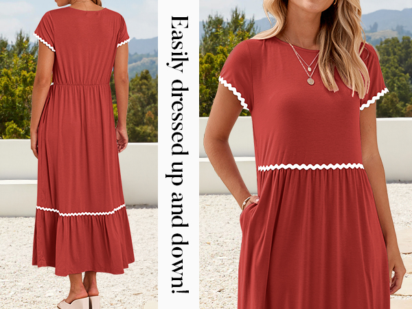 Loose Swing A Line Boho Vacation Sundress