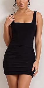 Sexy Ruched Bodycon Tank Dress