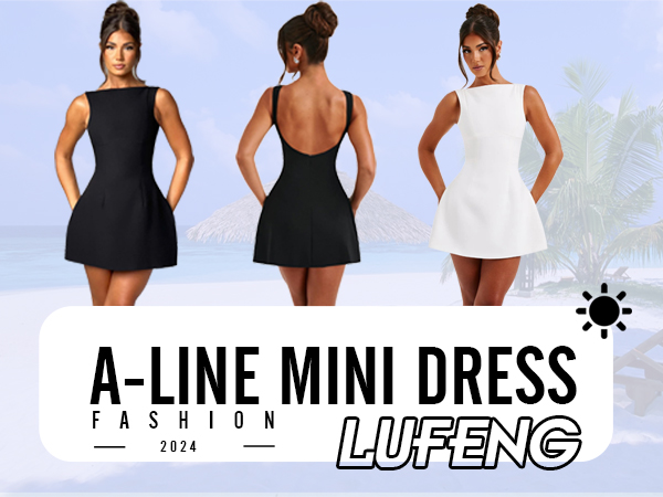 Women Cap Sleeve Mini Dress Y2K Mock Neck Short A Line Dress Slim Fit Bodycon Party Dresses