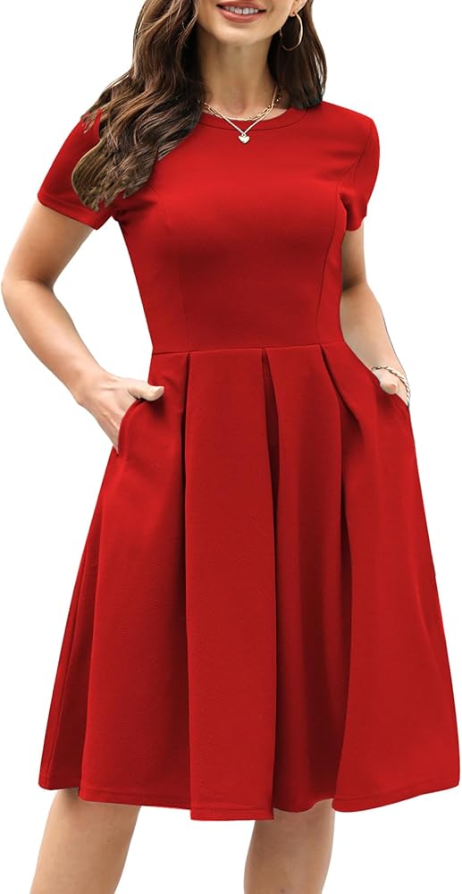 oxiuly Summer Dresses for Women 2024 Party Church Bridesmaid Graduation Dress with Pockets S253